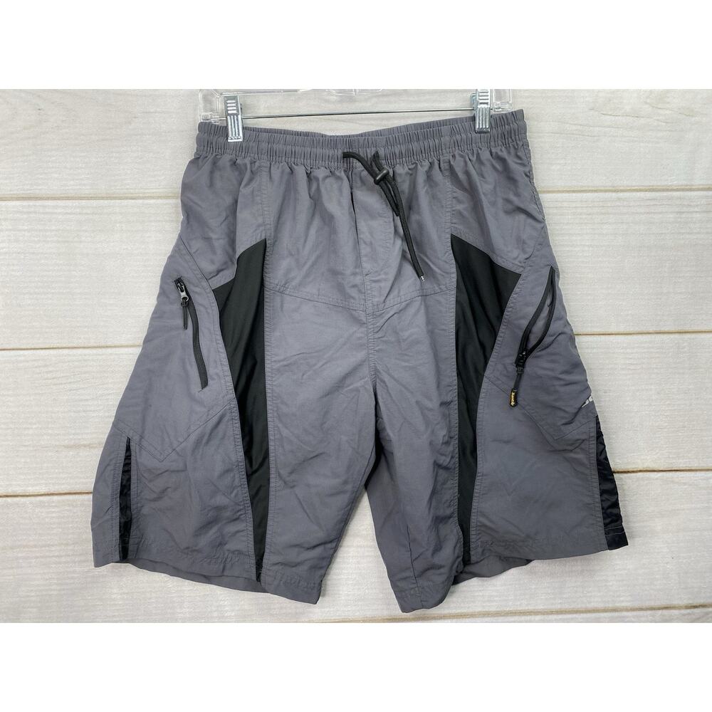 Santic Mens Cycling Shorts XL Gray MTB Mountain Bike Lined Padded Drawstring